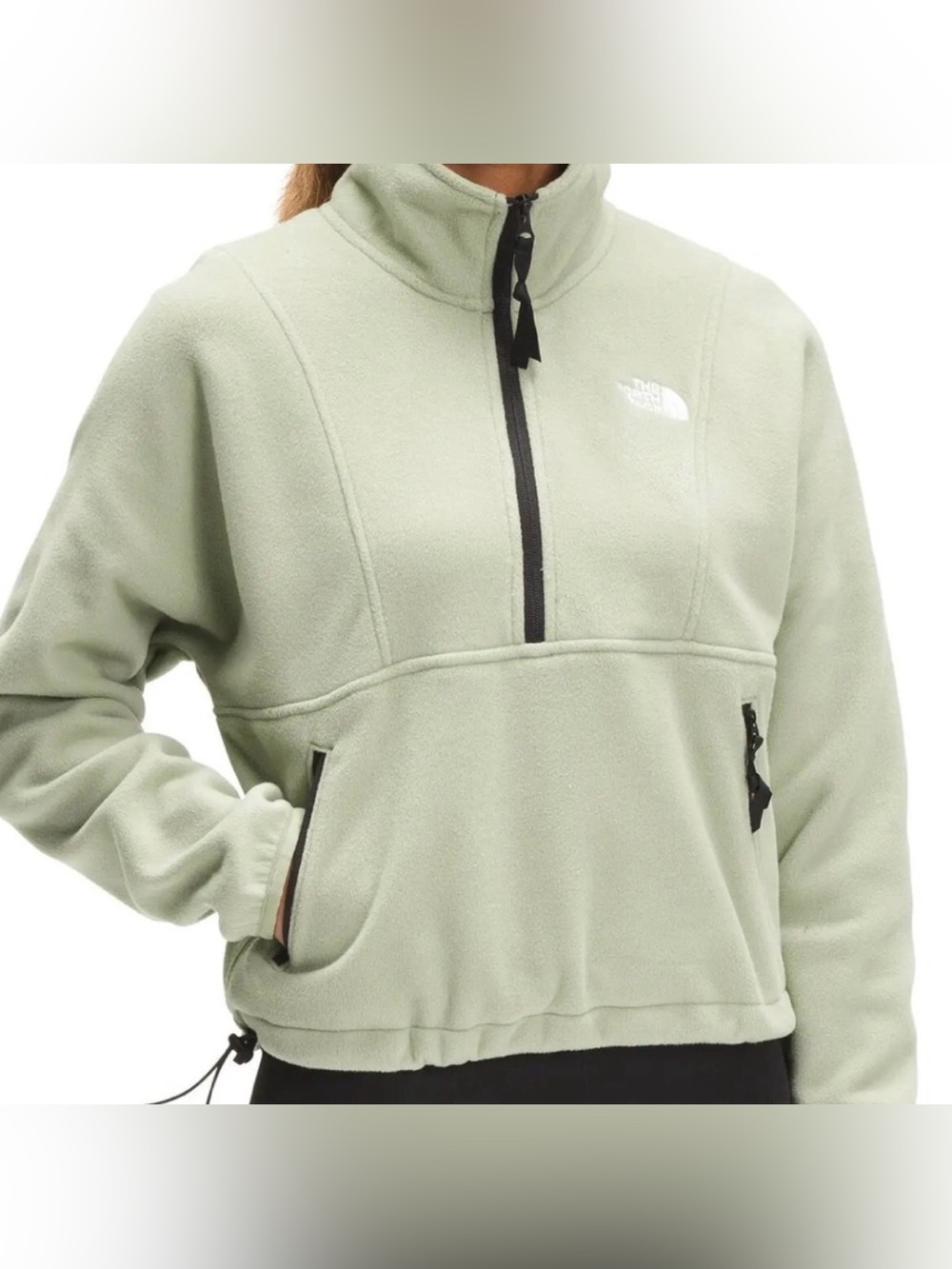 The North Face 1/2 zip fleece (M, light sage green)